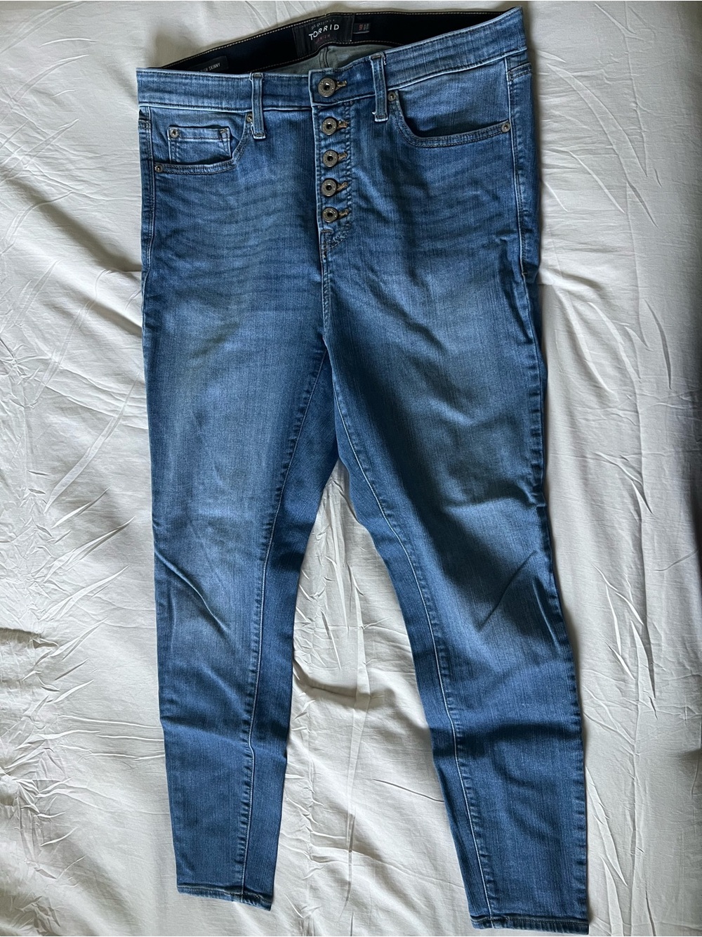 torrid Dark Blue High-Rise Button-Fly Jeggings